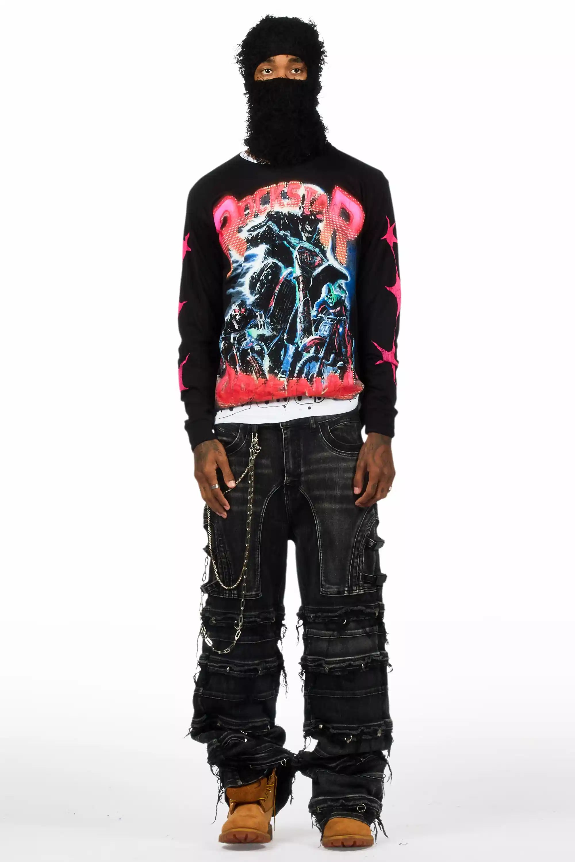 Otto Black Fuzzy Ski Mask