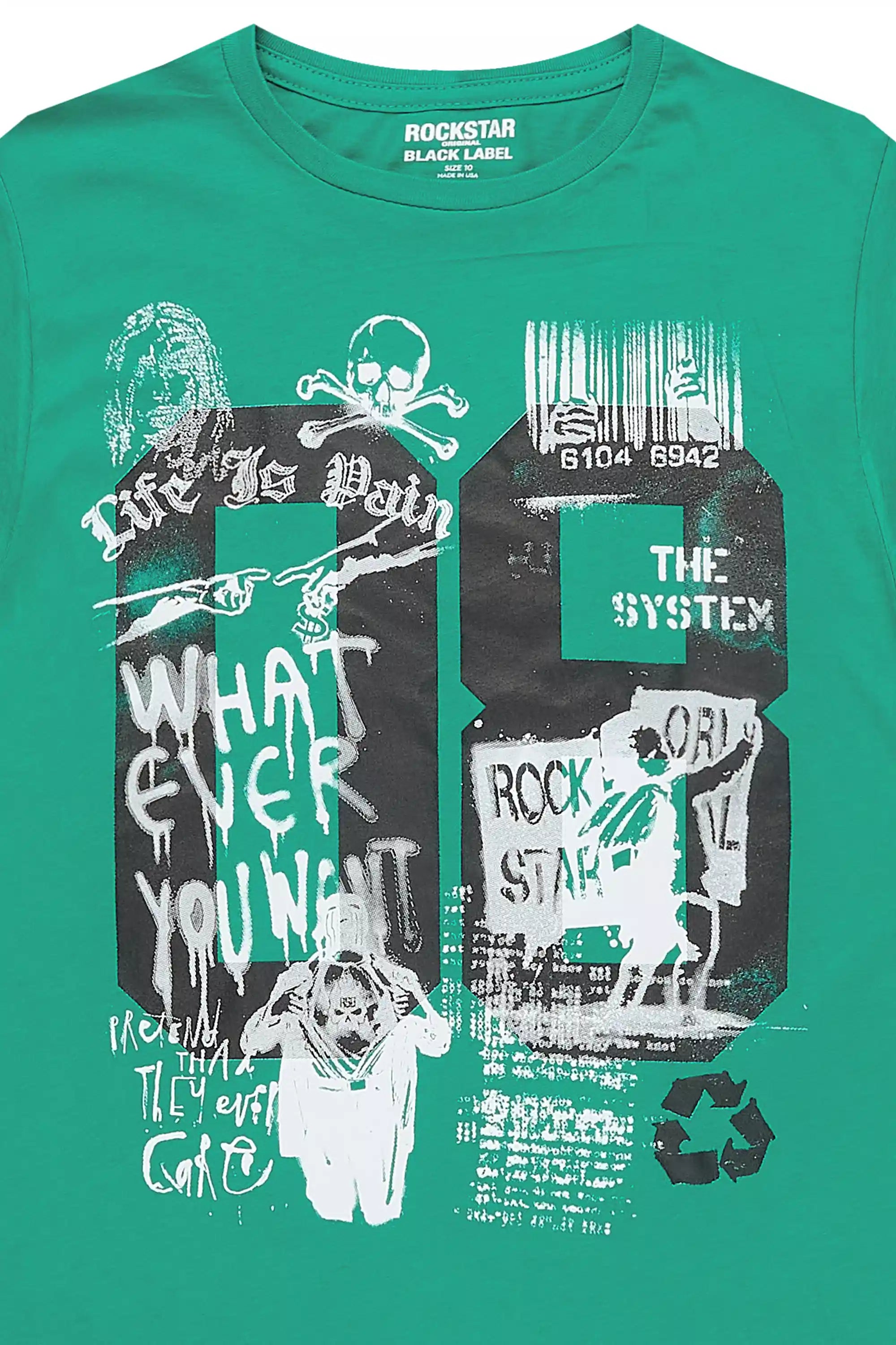 Boys Beau Green Graphic T-Shirt