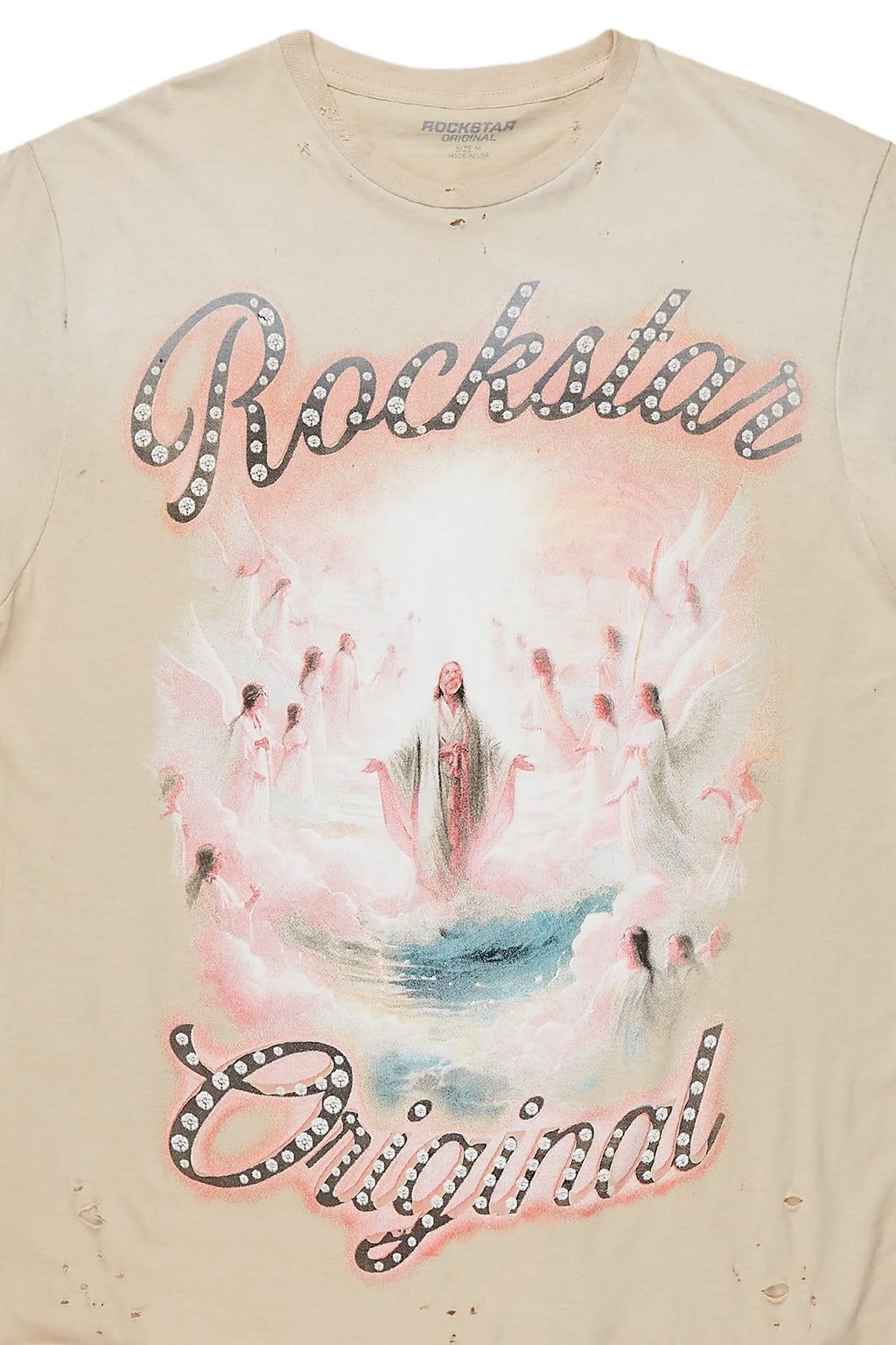 Taman Beige Graphic Oversized T-Shirt