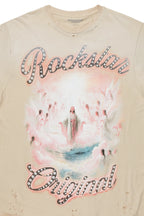 Taman Beige Graphic Oversized T-Shirt