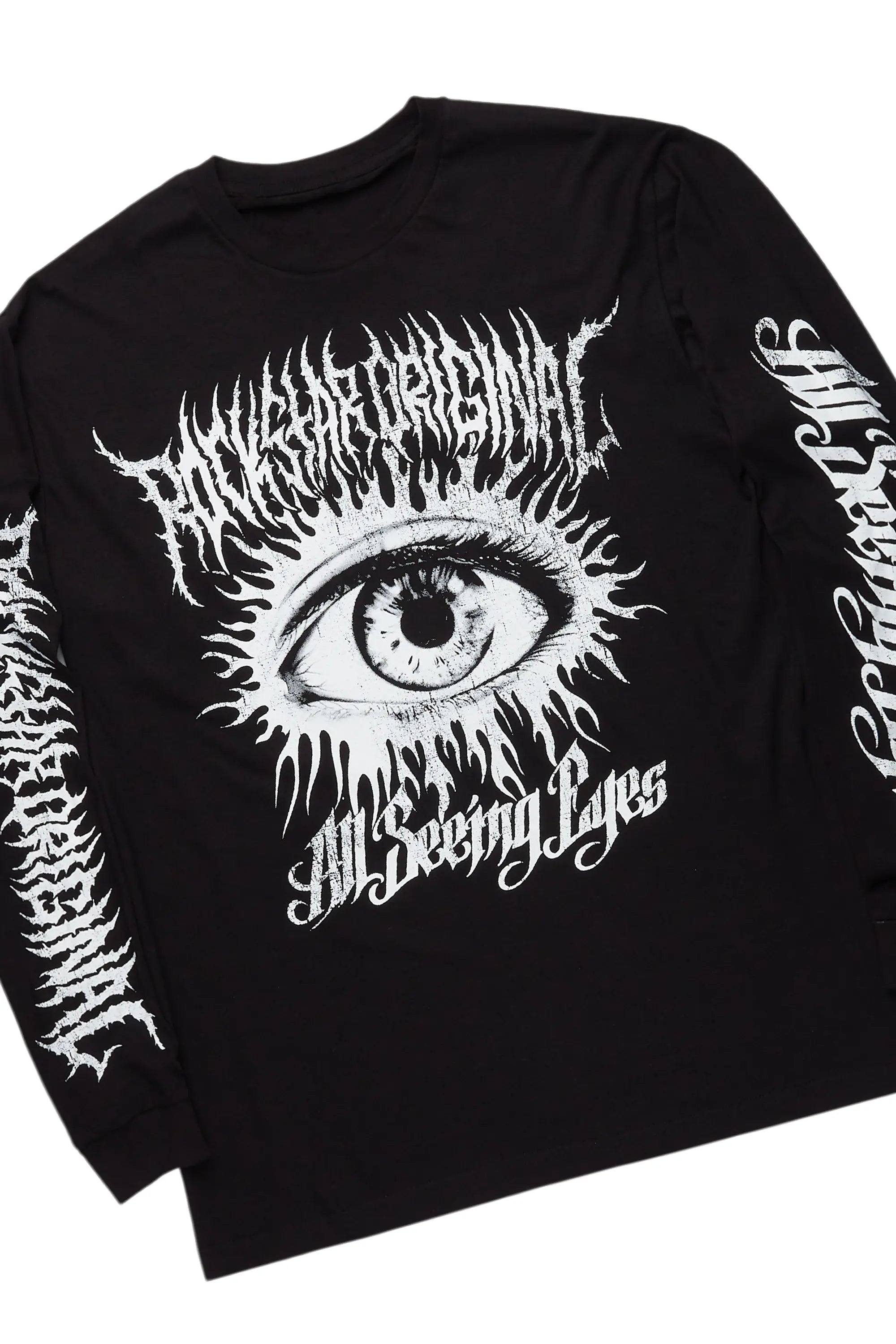 All Seeing Eyes Black/White Long Sleeve T-Shirt/Baggy Pant Set