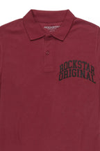 Boys Pete Burgundy/Black Polo