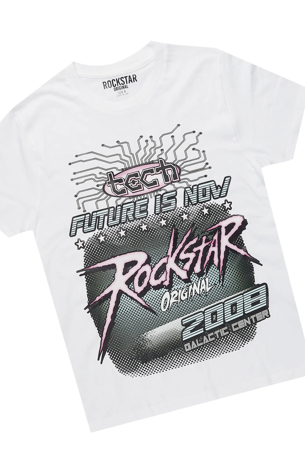 Girls Racing White T-Shirt/Baggy Fit Jean Set