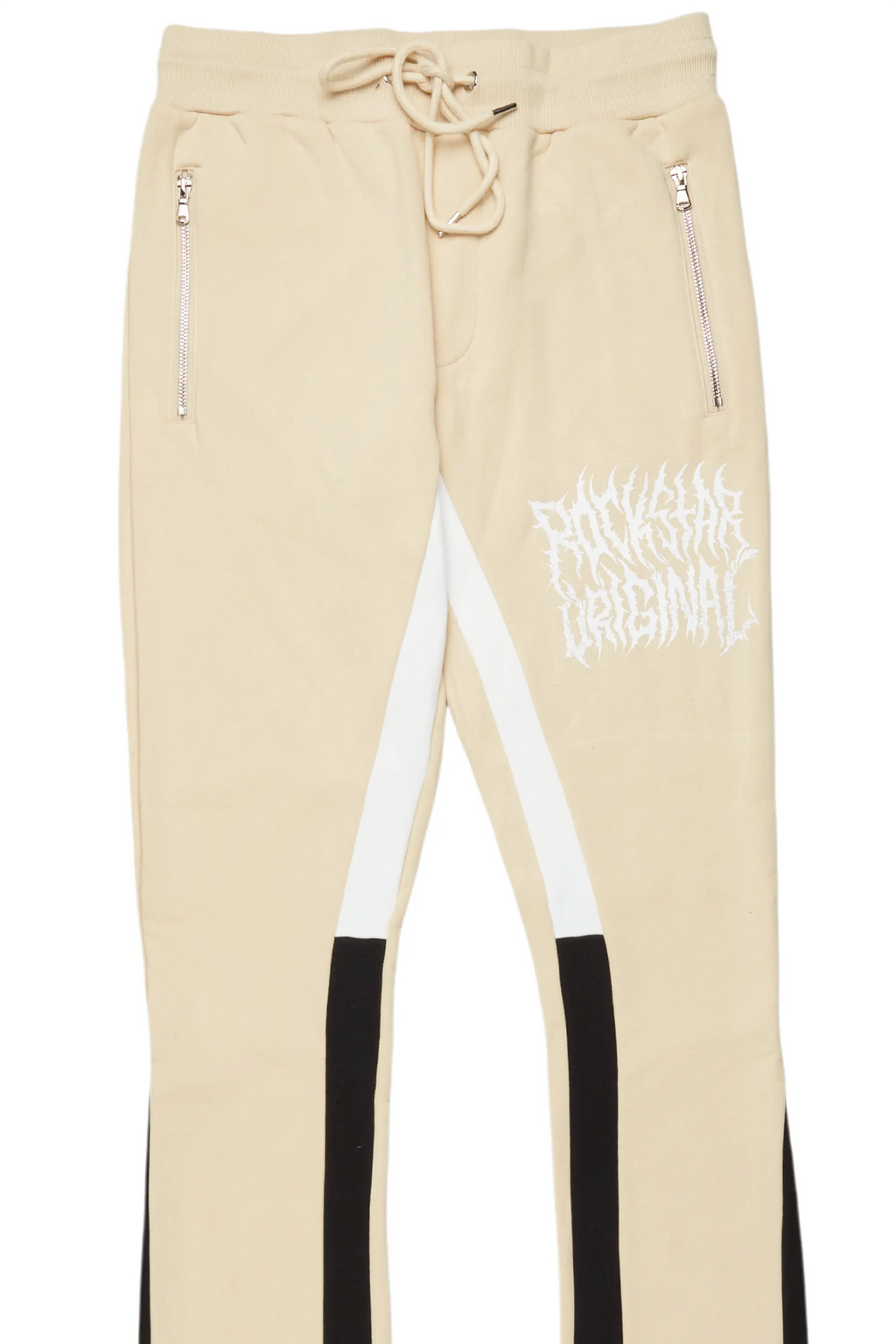 Flamur Beige Stacked Flare Pant
