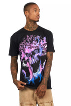 Lucen Black/Purple Oversized Graphic T-Shirt