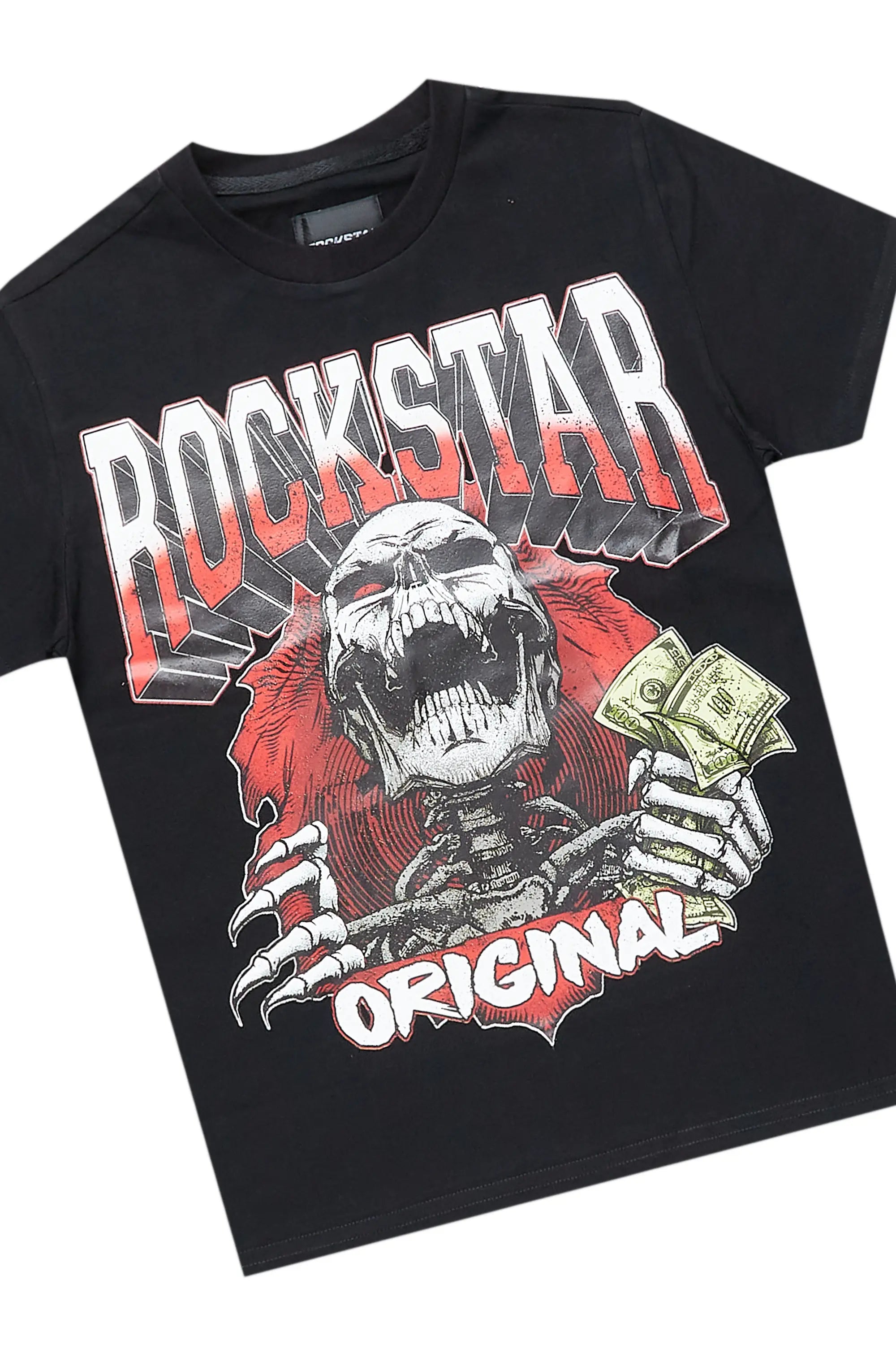 Boys Zytron Black T-Shirt/Stacked Flare Jean Set