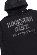Thryll Black/Silver Rhinestone Graphic Hoodie