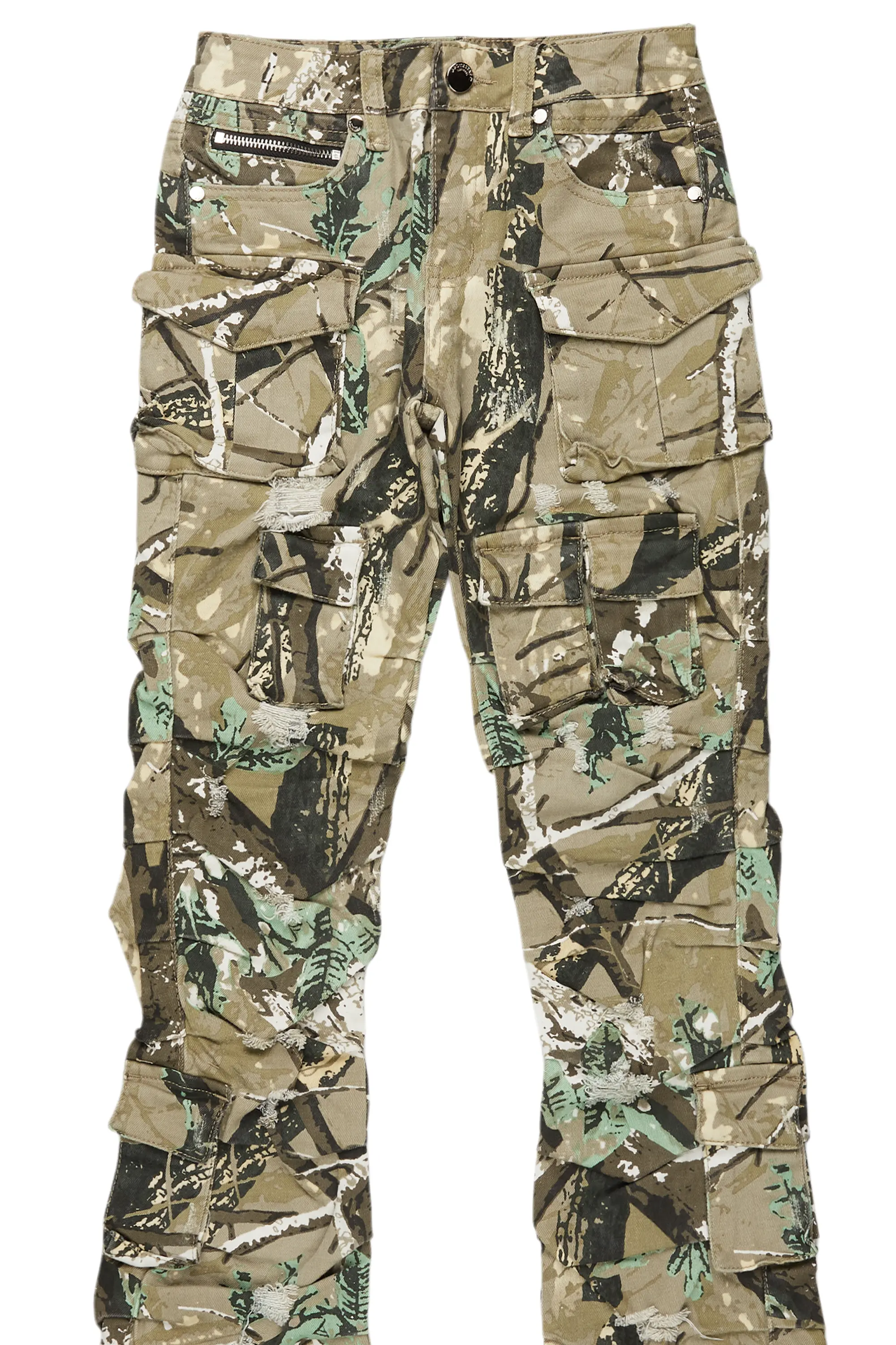 Boys Gentry Tree Camo Stacked Flare Jean