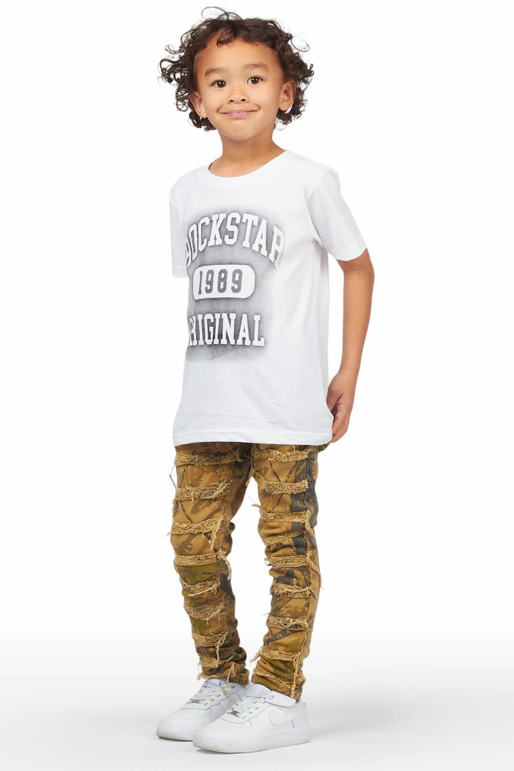 Boys Mahak Timber Camo Frayed Jeans