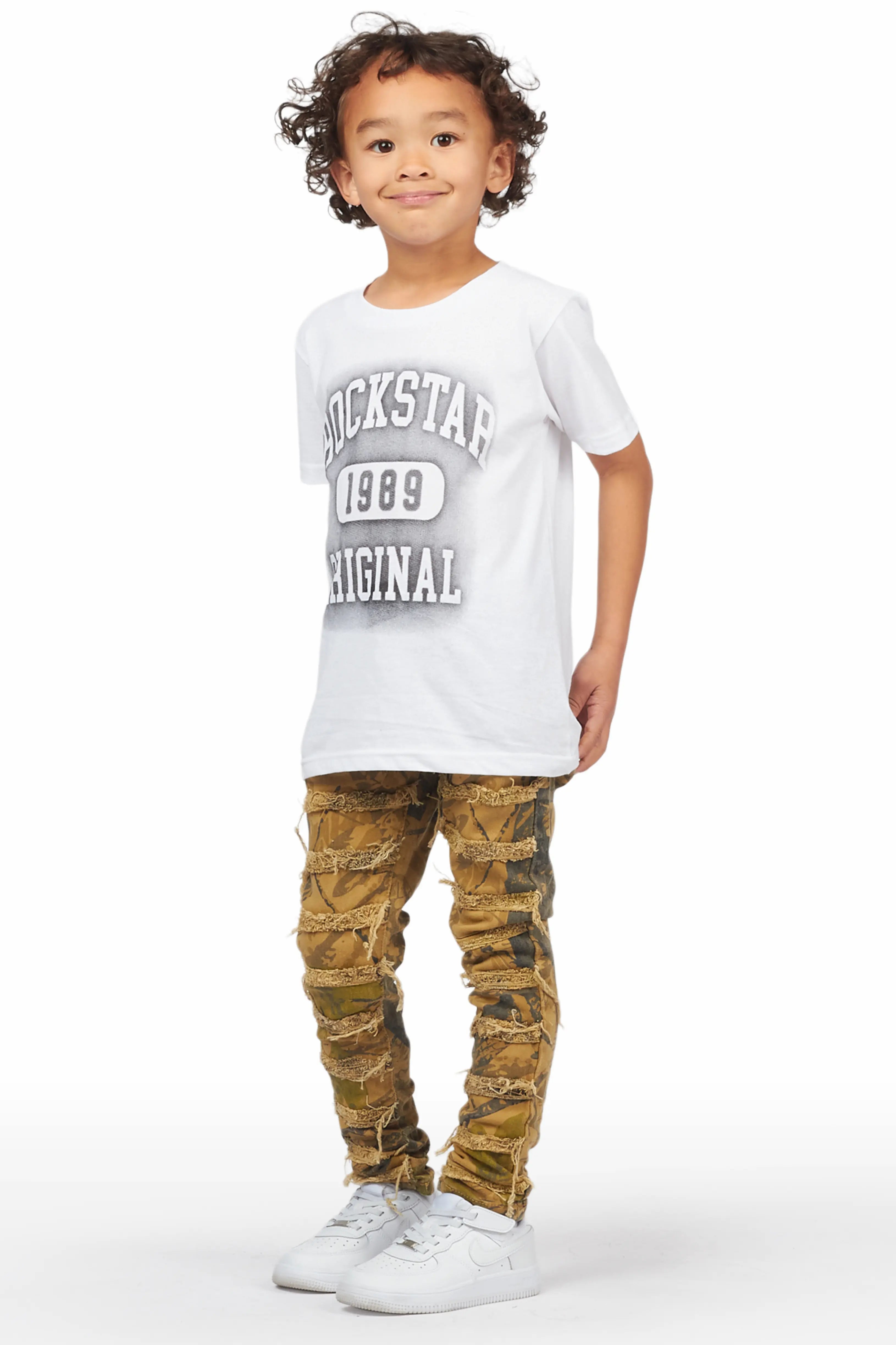 Boys Mahak Timber Camo Frayed Jeans