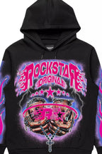 Zeniyah Black Graphic Hoodie