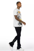 Horado Jet Black Stacked Flare Jean