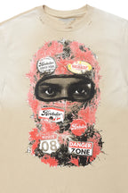 Lemar Beige Oversized Graphic T-Shirt