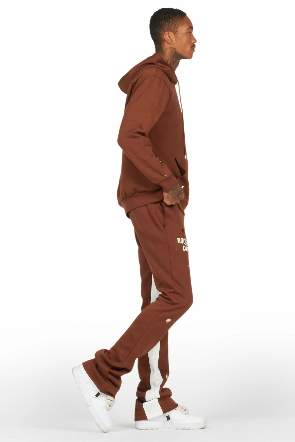 Jaco Brown Hoodie Baggy Fit Pant Track Set