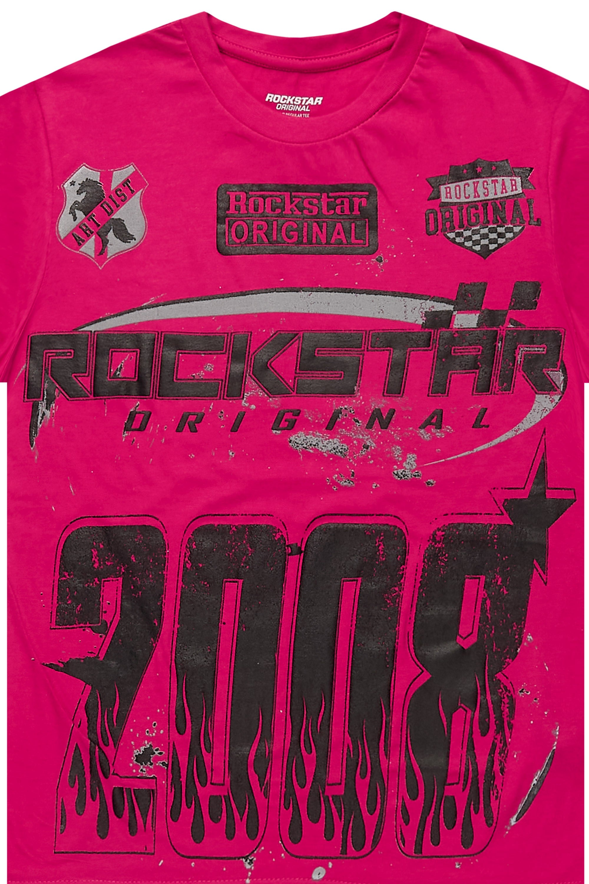 Girls Esha Fuchsia/Black Graphic T-Shirt