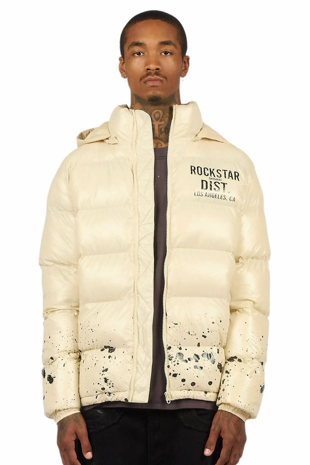 Raffer Beige Heavy Puffer Jacket