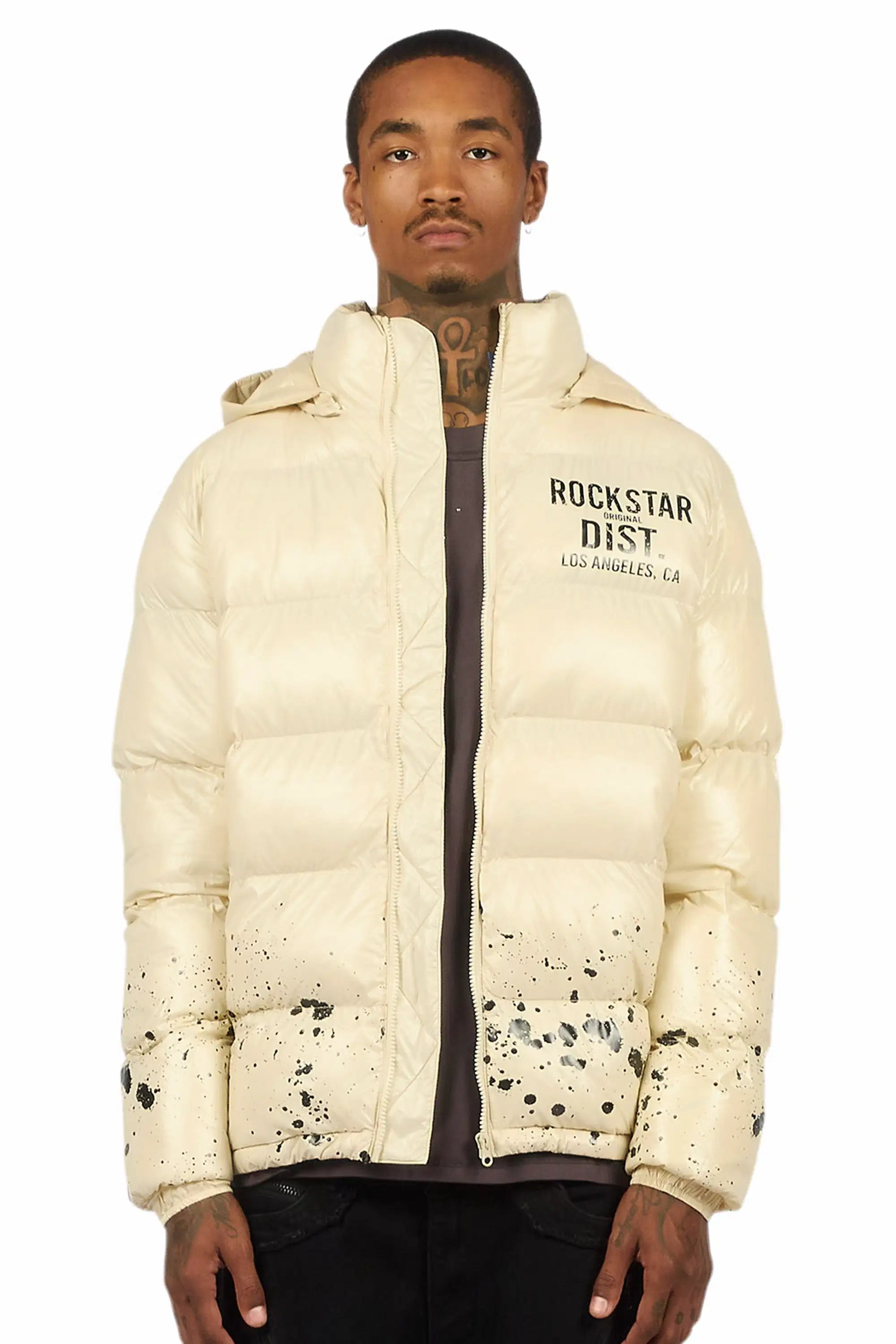 Raffer Beige Heavy Puffer Jacket