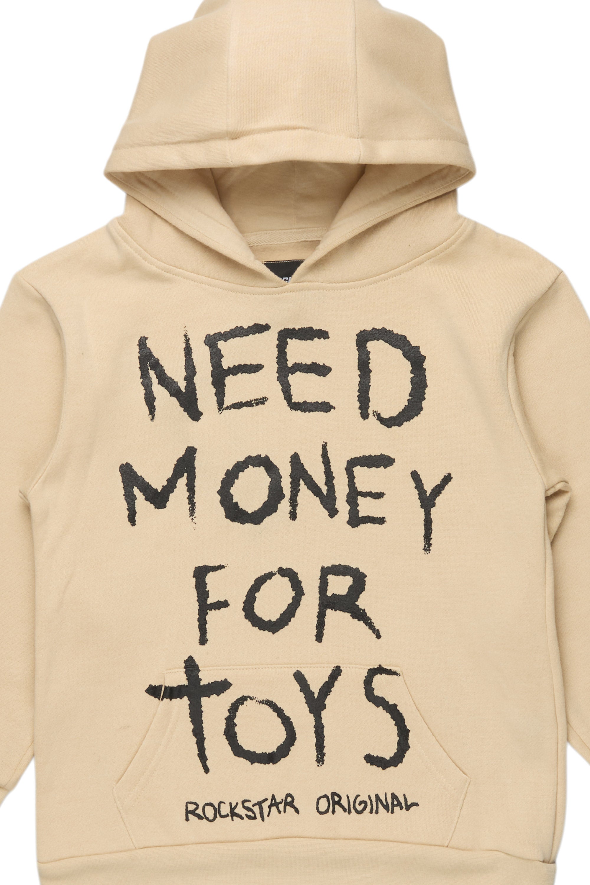 Boys M4 Toys Beige/Black Graphic Hoodie