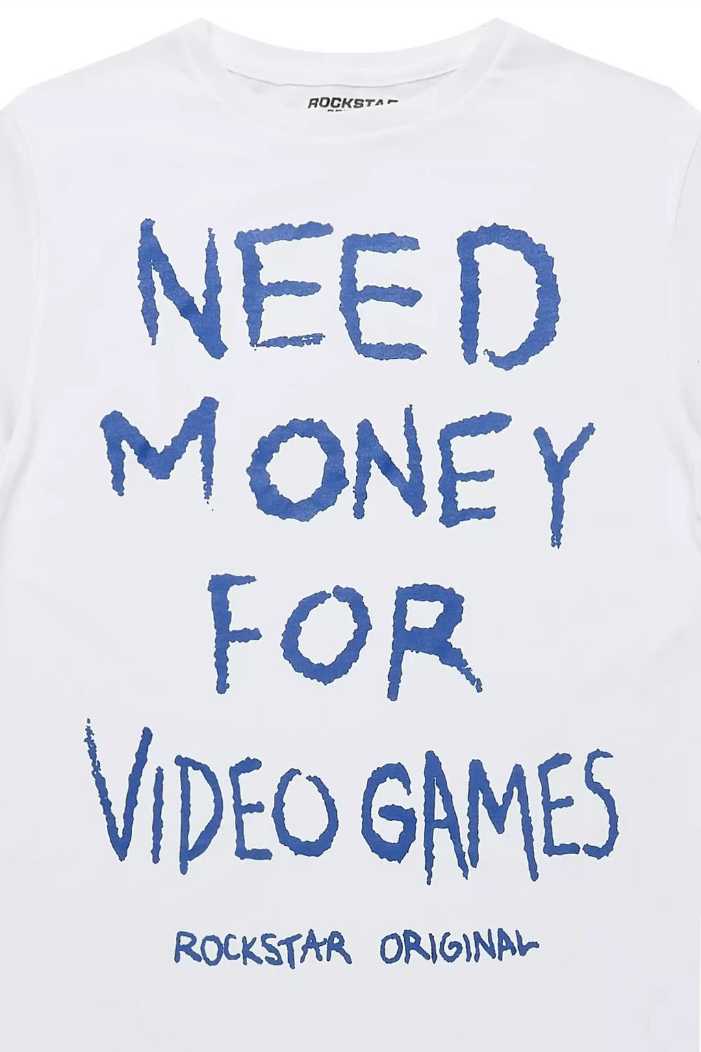 Boys M4 Video Games White/Royal Blue Graphic T-Shirt