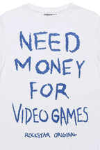 Boys M4 Video Games White/Royal Blue Graphic T-Shirt