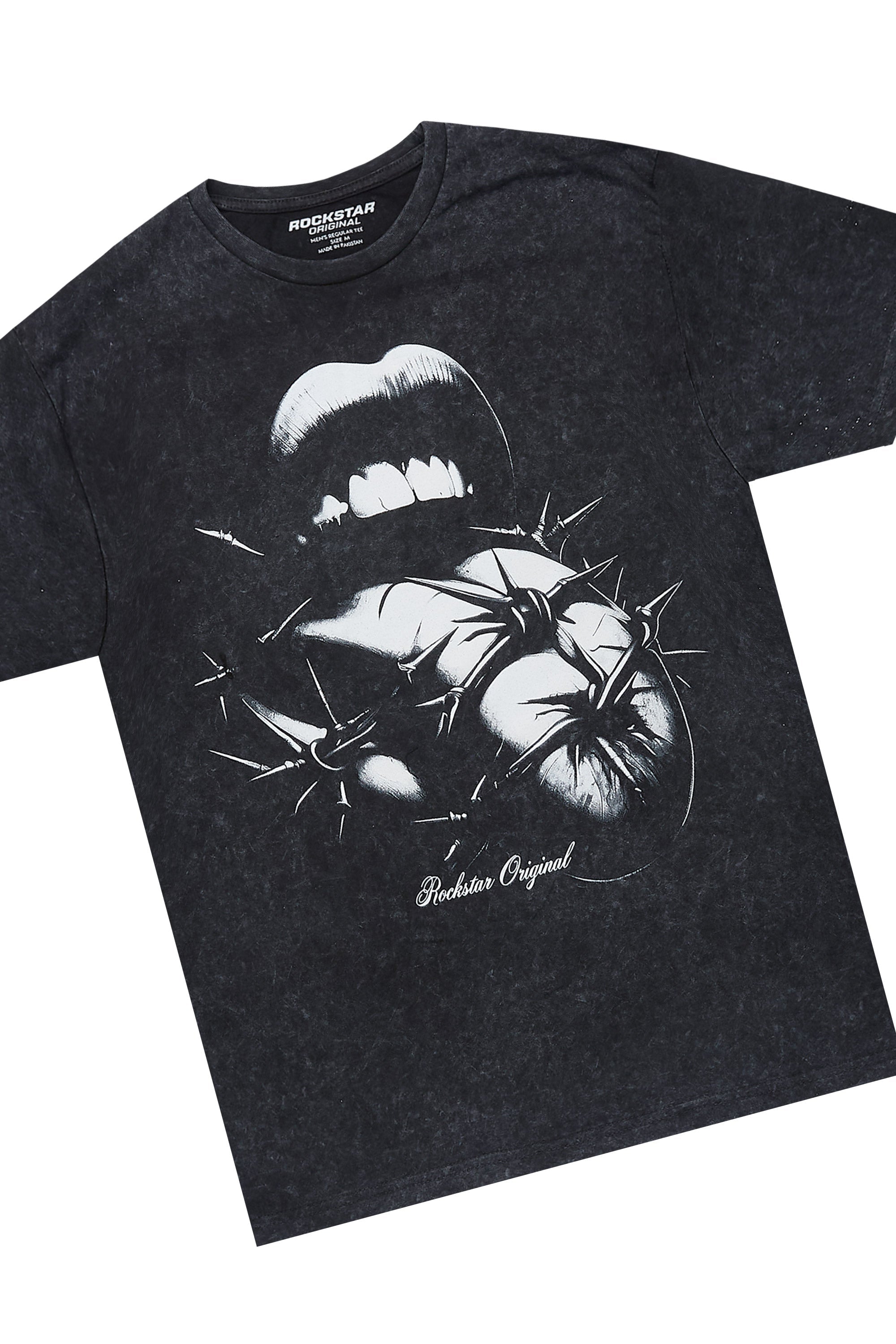 Schmear Vintage Black T-Shirt/Stacked Flare Jean Bundle