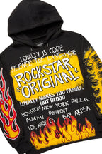 Beno Black/Yellow Stacked Flare Hoodie Track Set