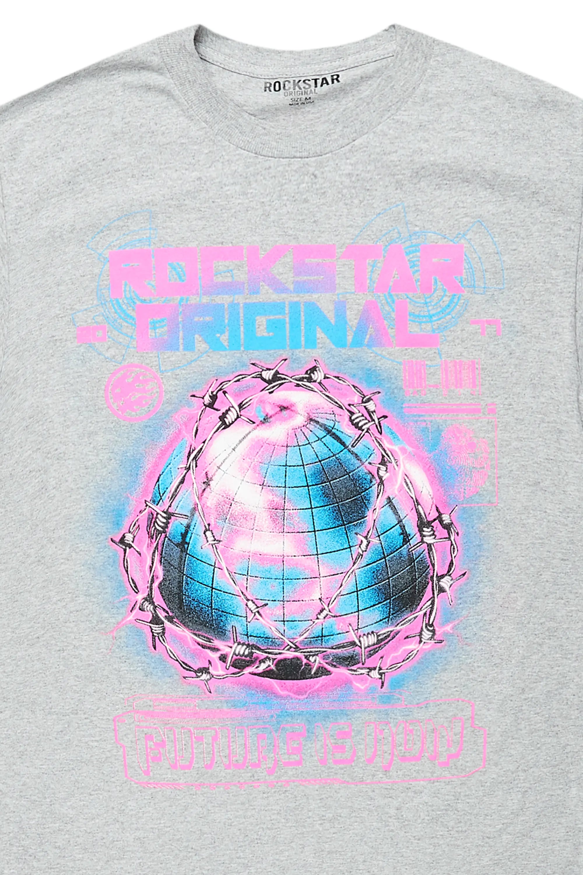 Digital Heather Grey Graphic T-Shirt