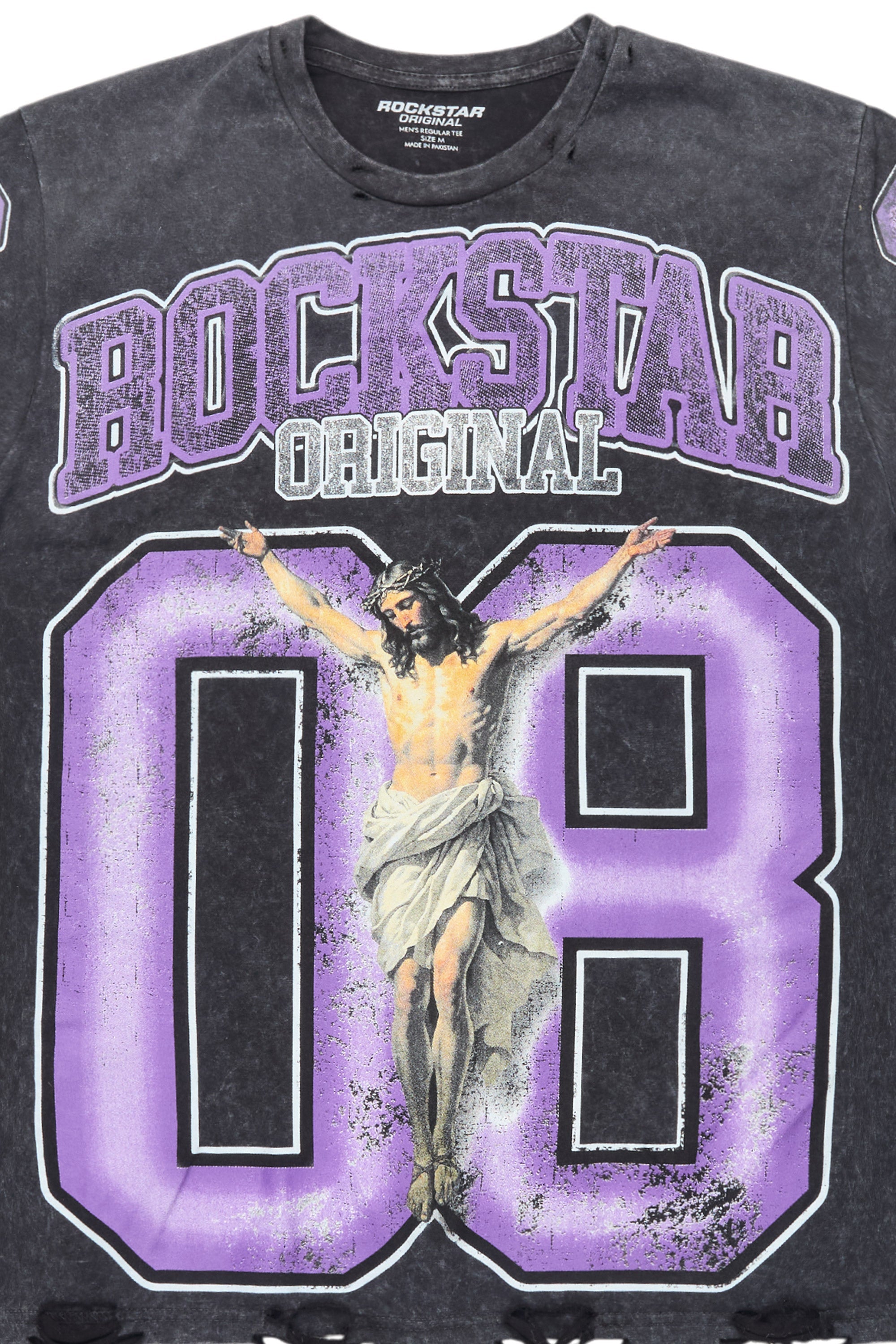 Fields Black/Purple Oversized Graphic T-Shirt