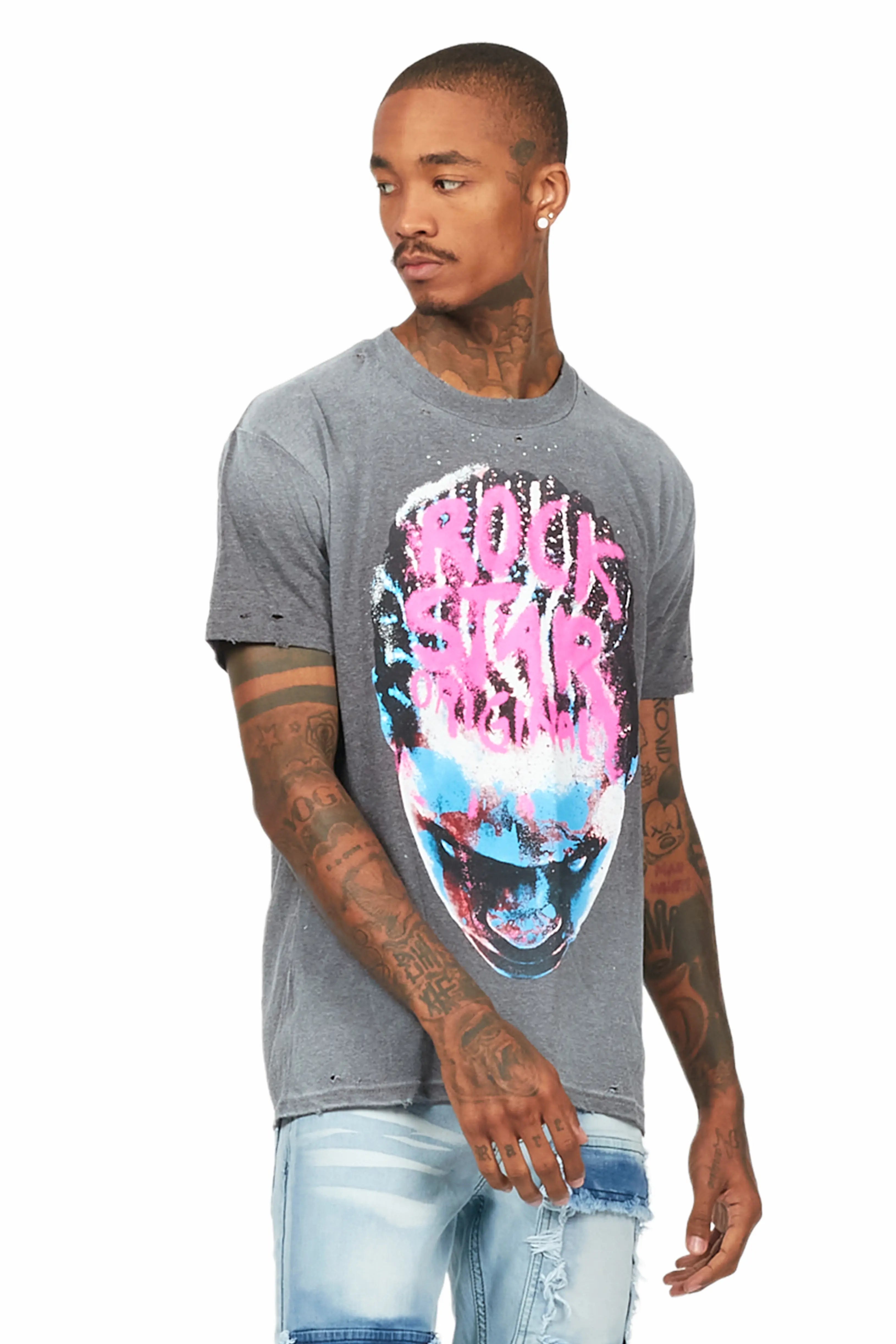 Rafe Heather Charcoal Graphic T-Shirt