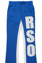 Uko Royal Blue Stacked Baggy Track Pant