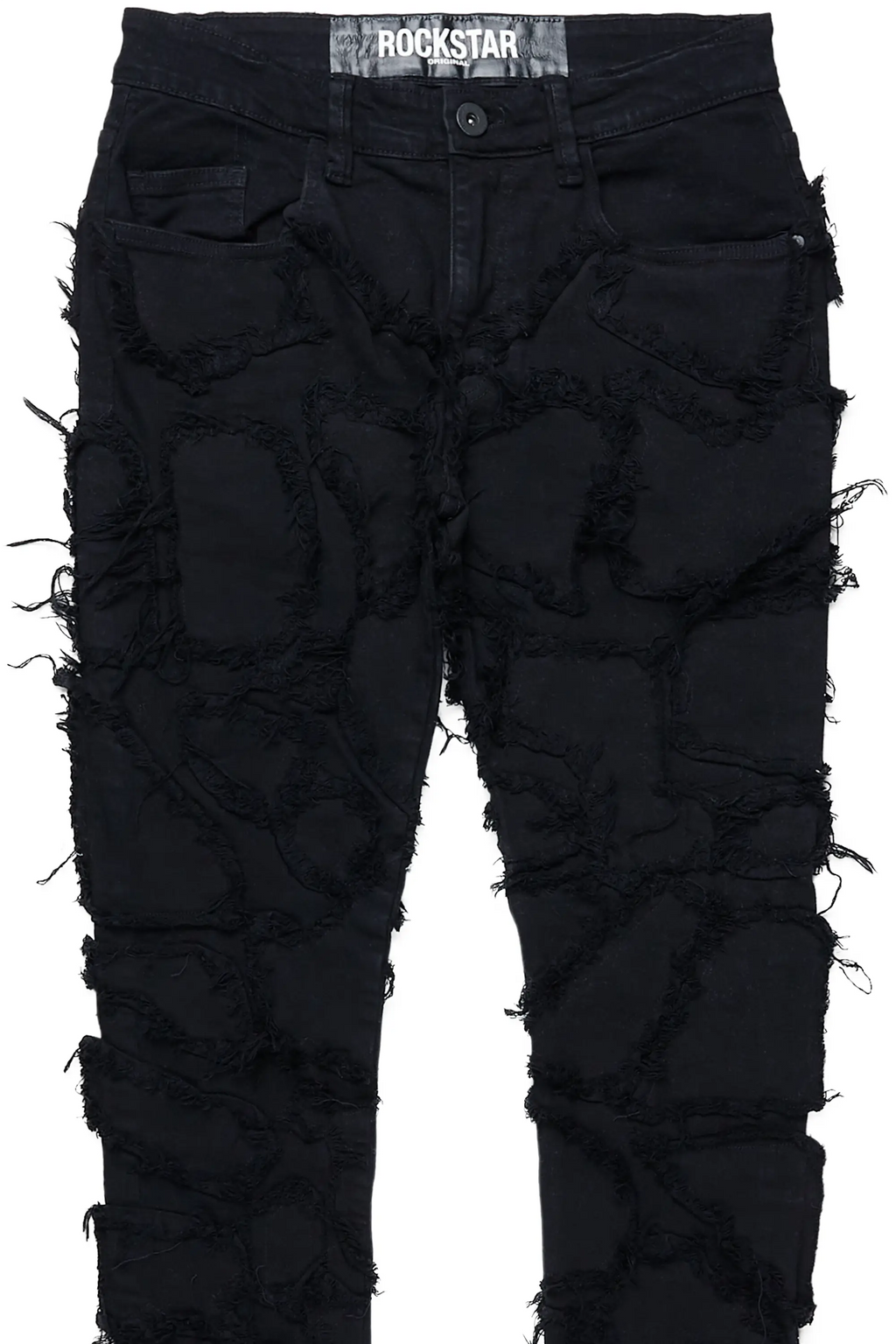 Hakim Jet Black Patchwork Skinny Fit Jean