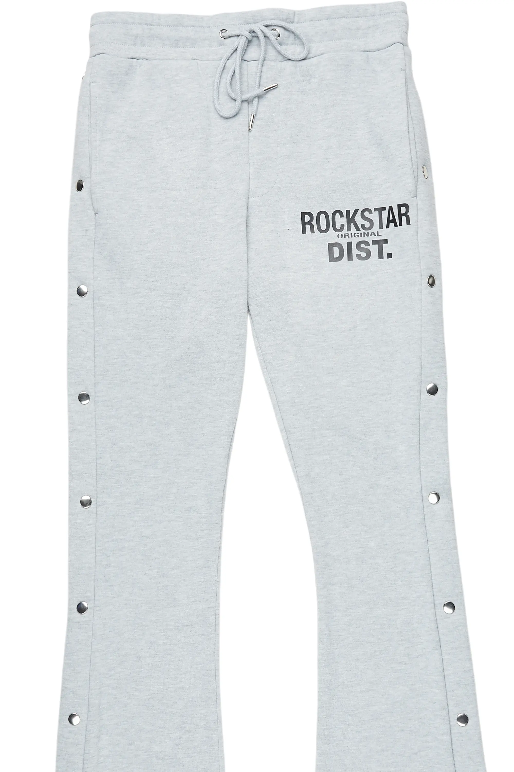 Alpine Heather Grey Baggy Snap Button Pant