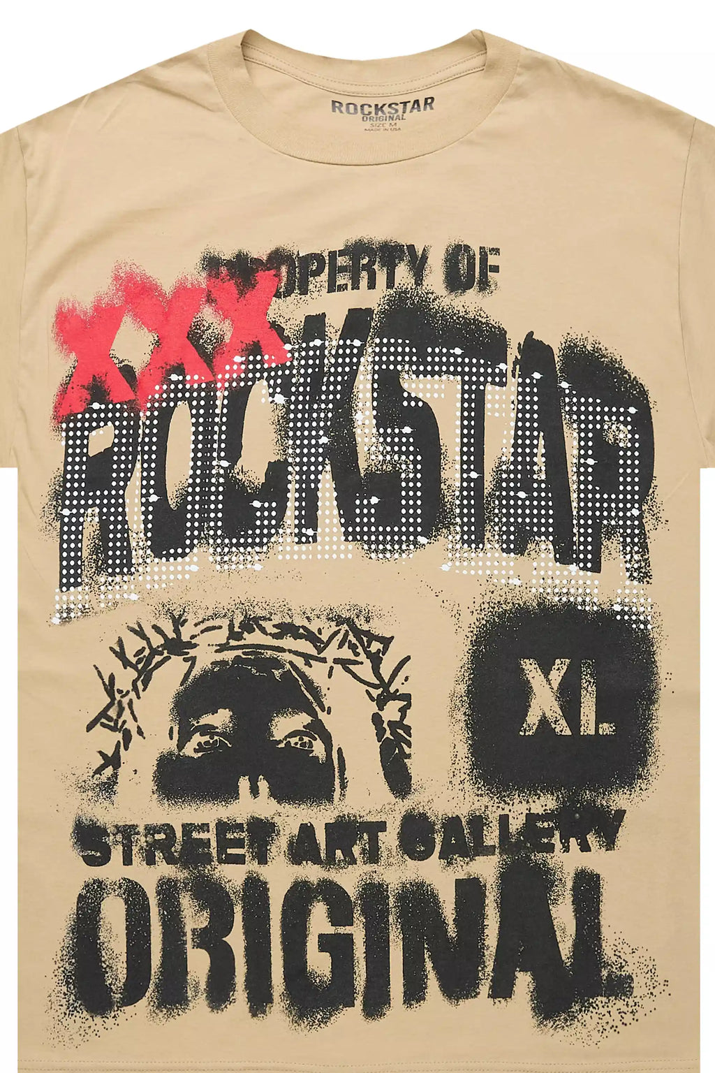 Kyo Beige/Black Oversized Graphic T-Shirt