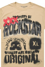 Kyo Beige/Black Oversized Graphic T-Shirt