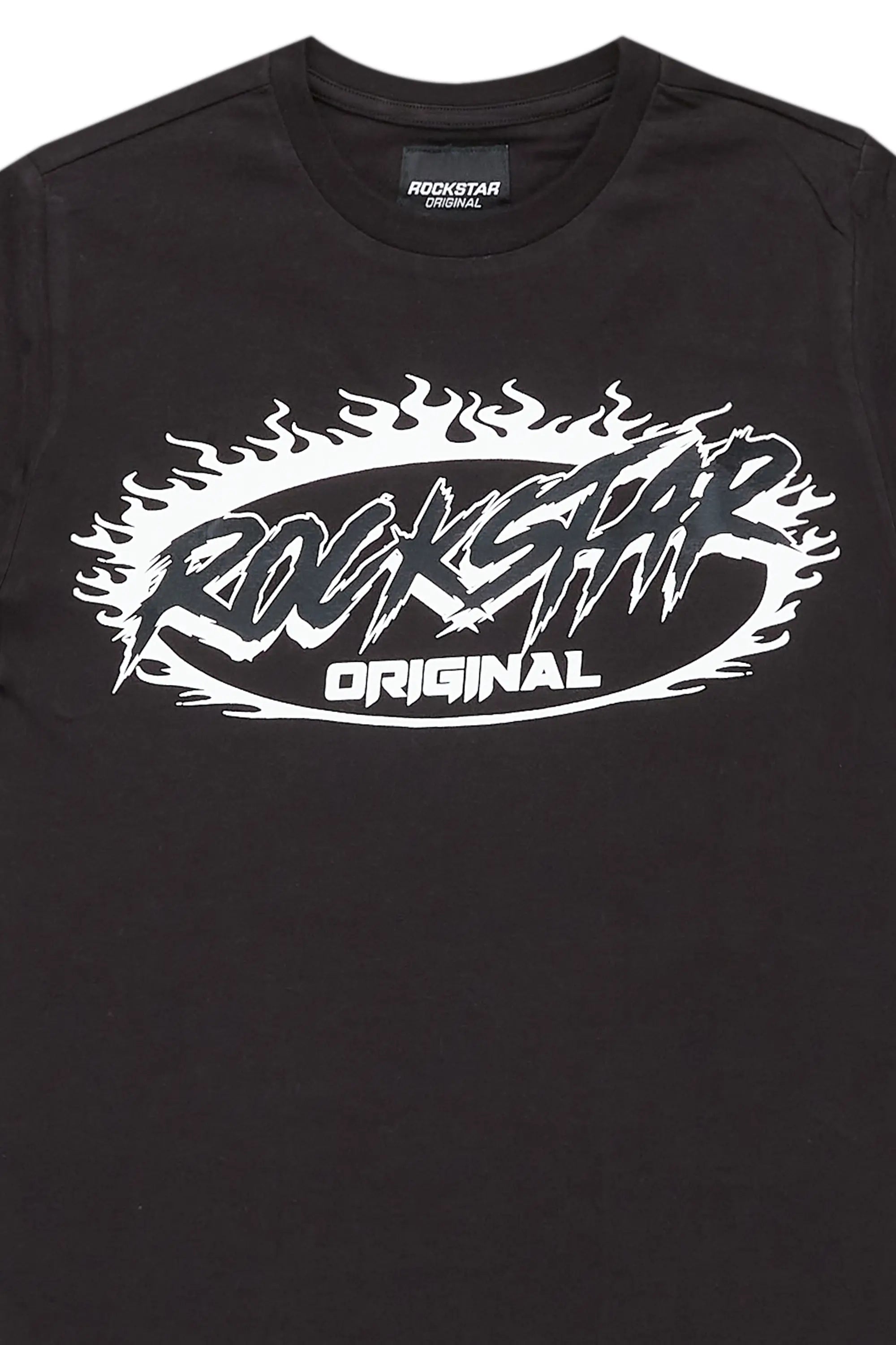 Boys Bakari Black Graphic T-Shirt