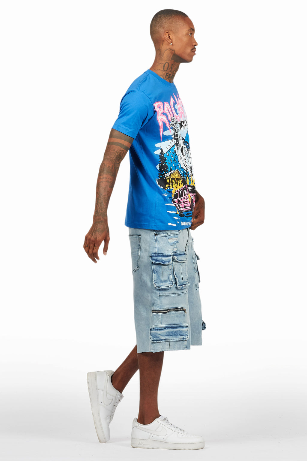 Kip Royal T-Shirt/Denim Short Set