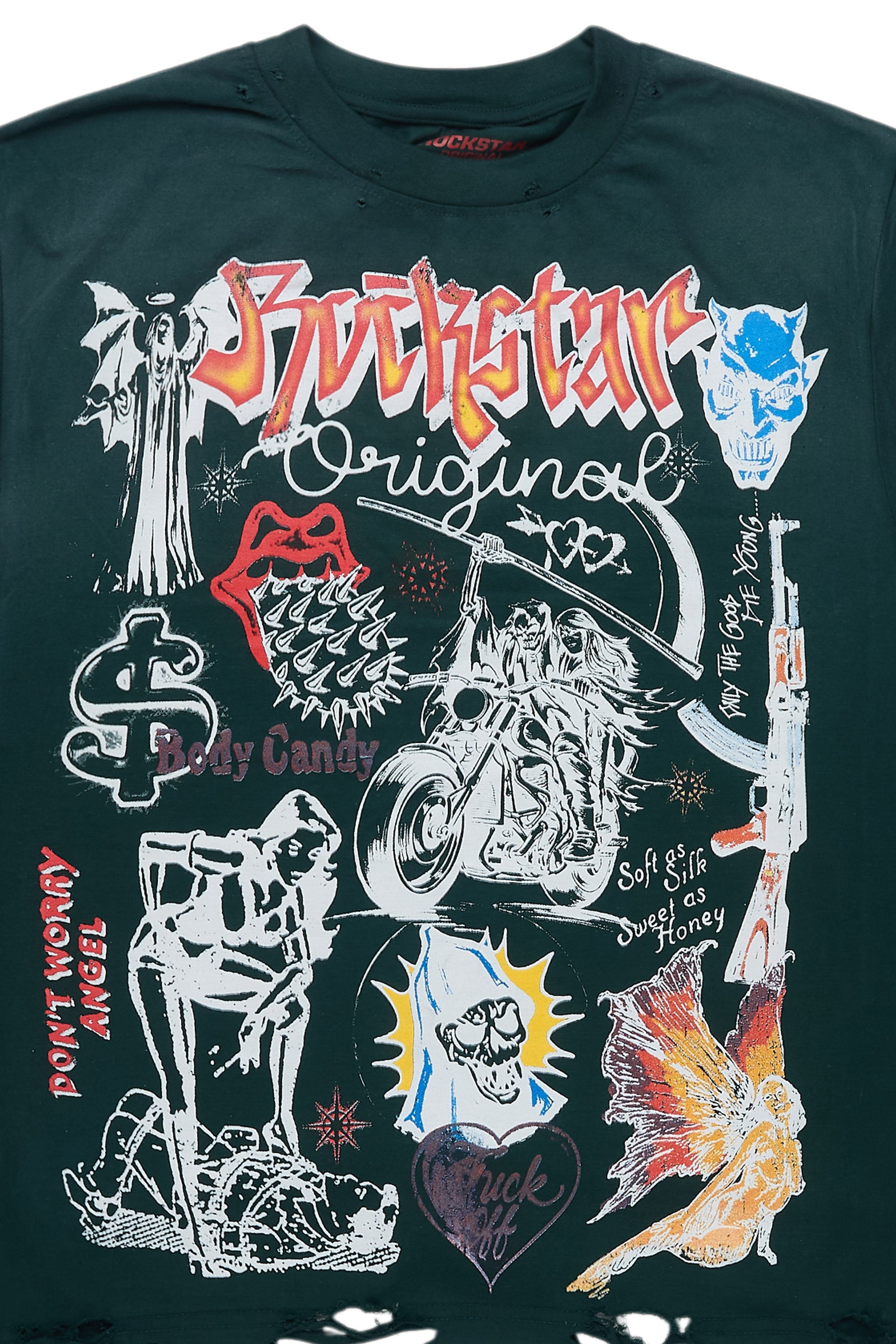 Shoota Dark Green/White Oversized Graphic T-Shirt