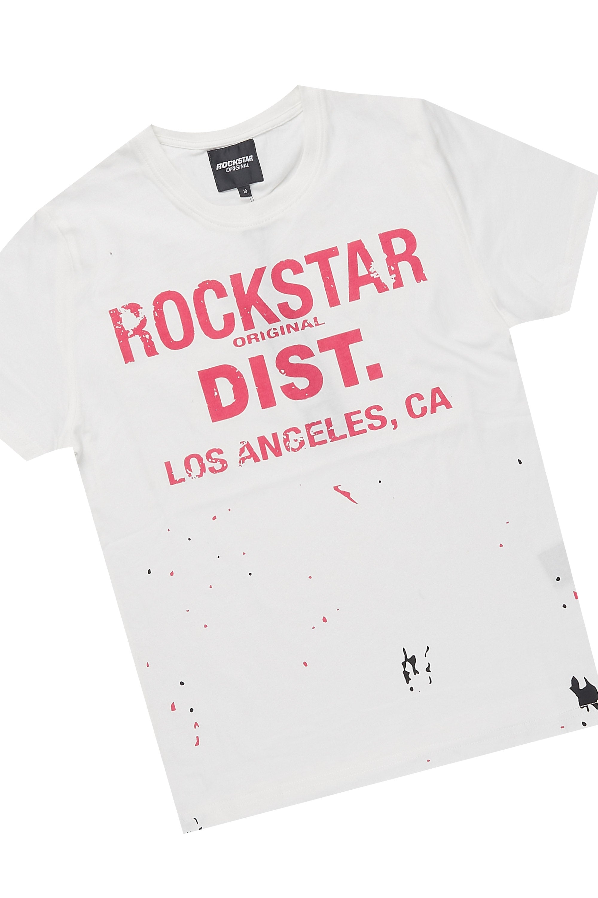 Girls Scottie White/Pink Short Set