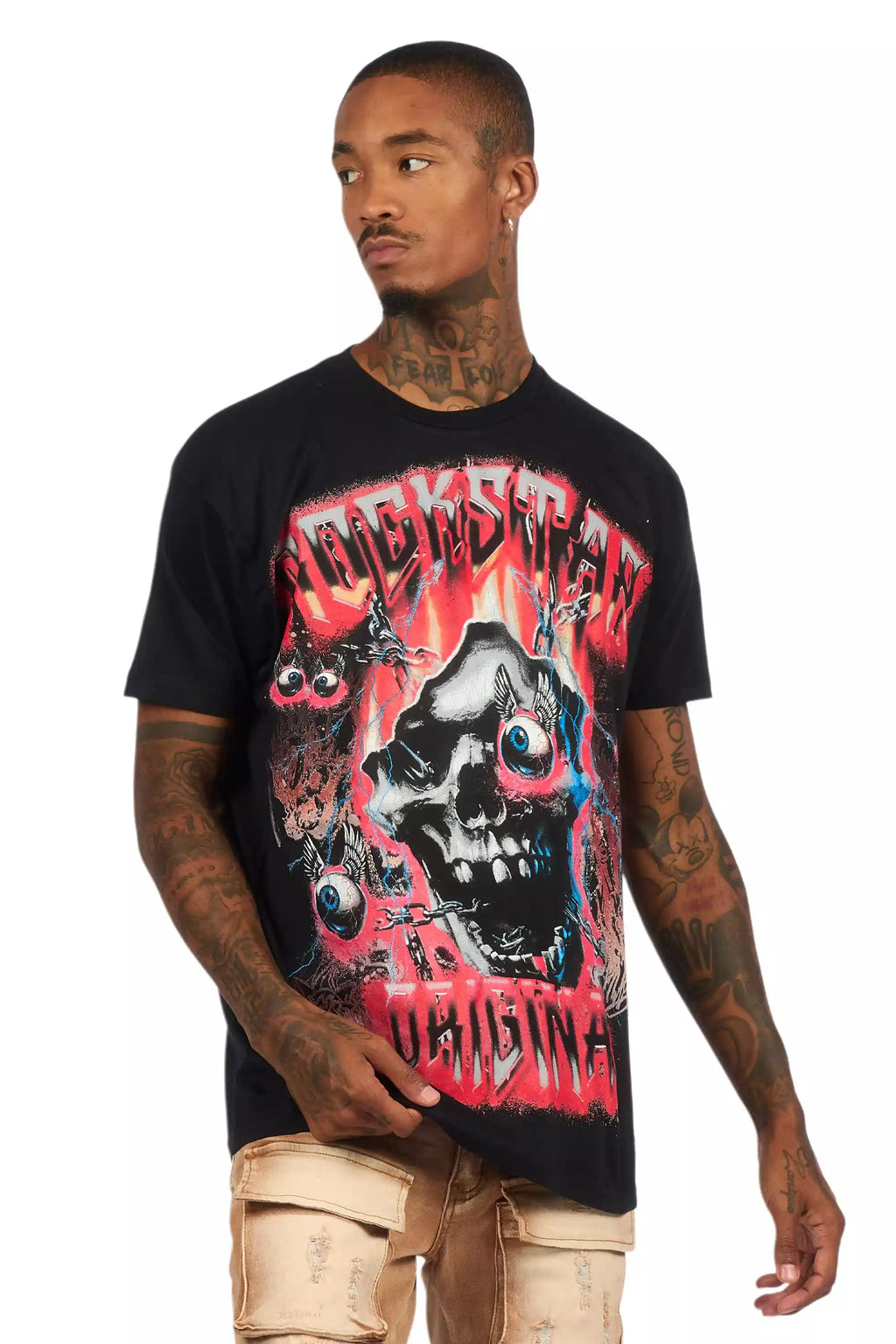 Styx Black/Red Oversized Graphic T-Shirt