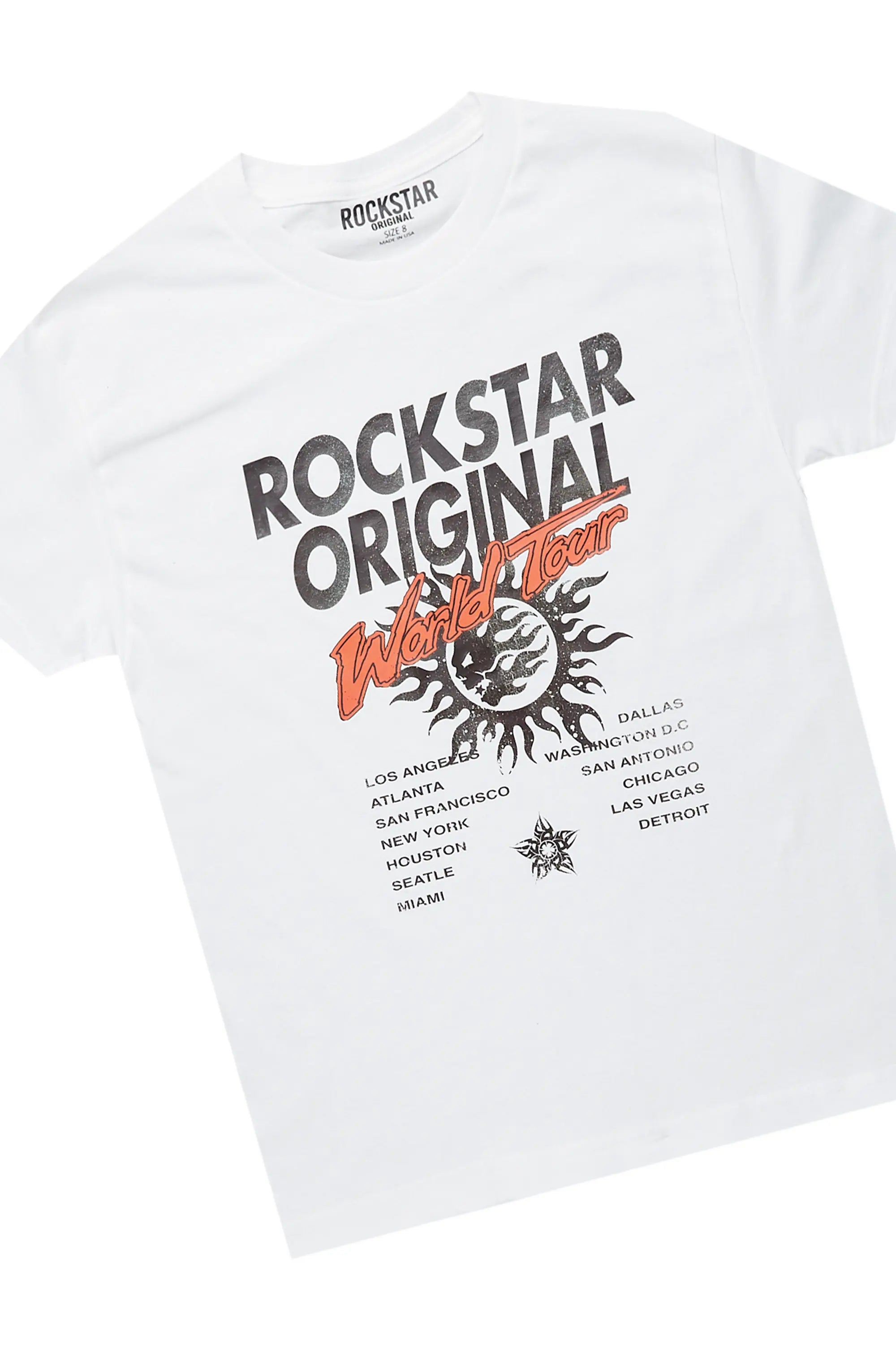 Boys Safi White/Black T-Shirt/Cargo Jean Set