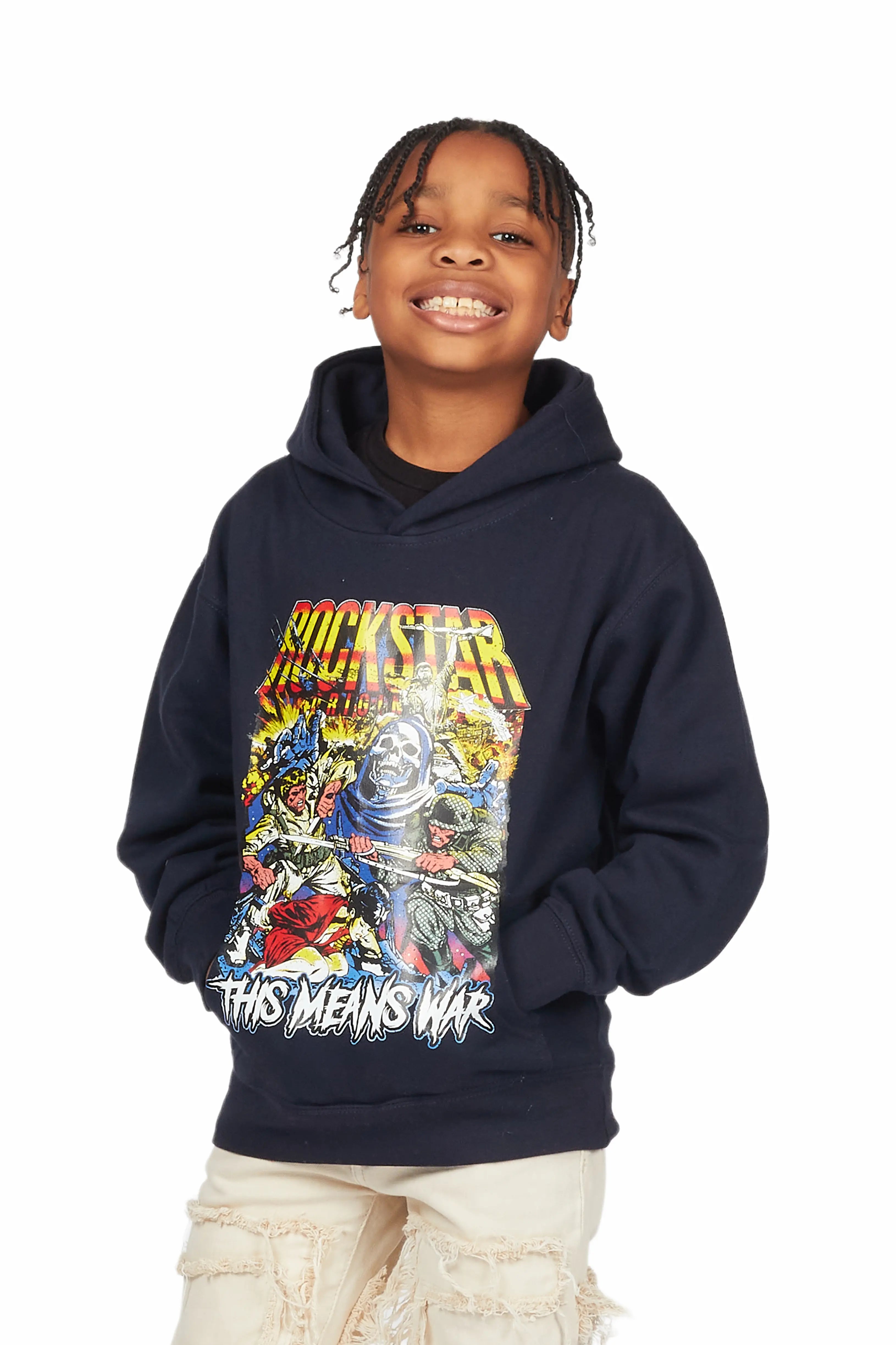 Boys Karter Navy Graphic Hoodie