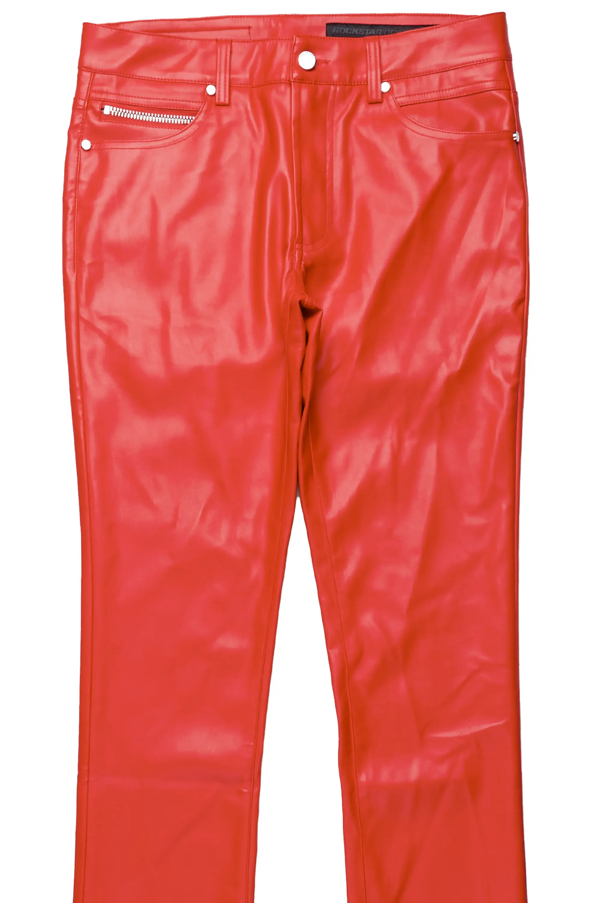 Ricky Red Super Stacked Faux Leather Pant