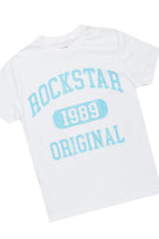 Boys Members White/Blue T-Shirt/Short Set