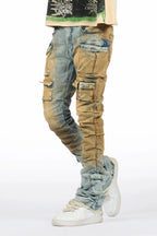 Gentry Dirty Blue Stacked Flare Jean