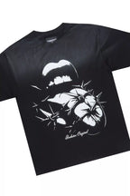 Schmear Black Oversized Graphic T-Shirt/Painted Stacked Flare Jean Bundle