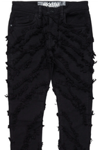 Balta Black Diagonal Patch Skinny Fit Jean