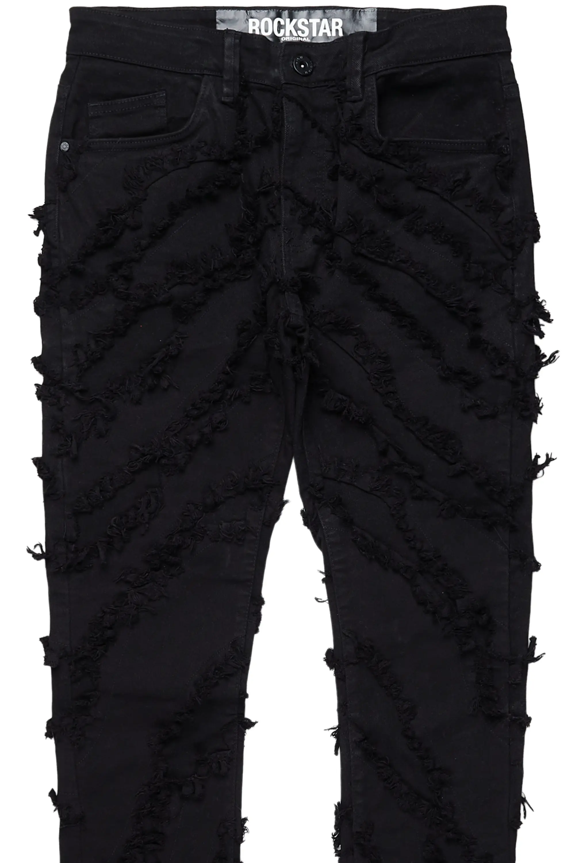 Balta Black Diagonal Patch Skinny Fit Jean