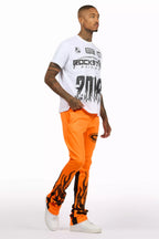 Amos Orange T-Shirt/Stacked Flare Track Set
