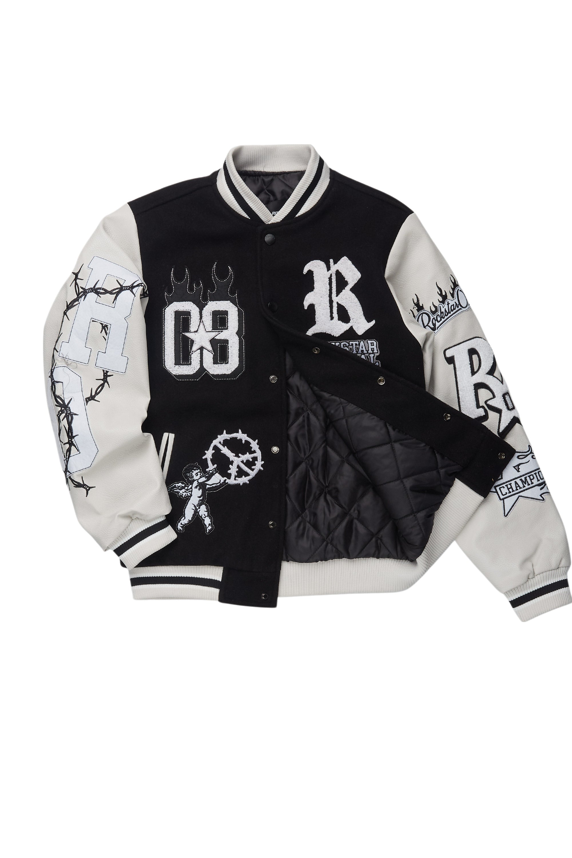 Boys Rune 2.0 Black Varsity Jacket