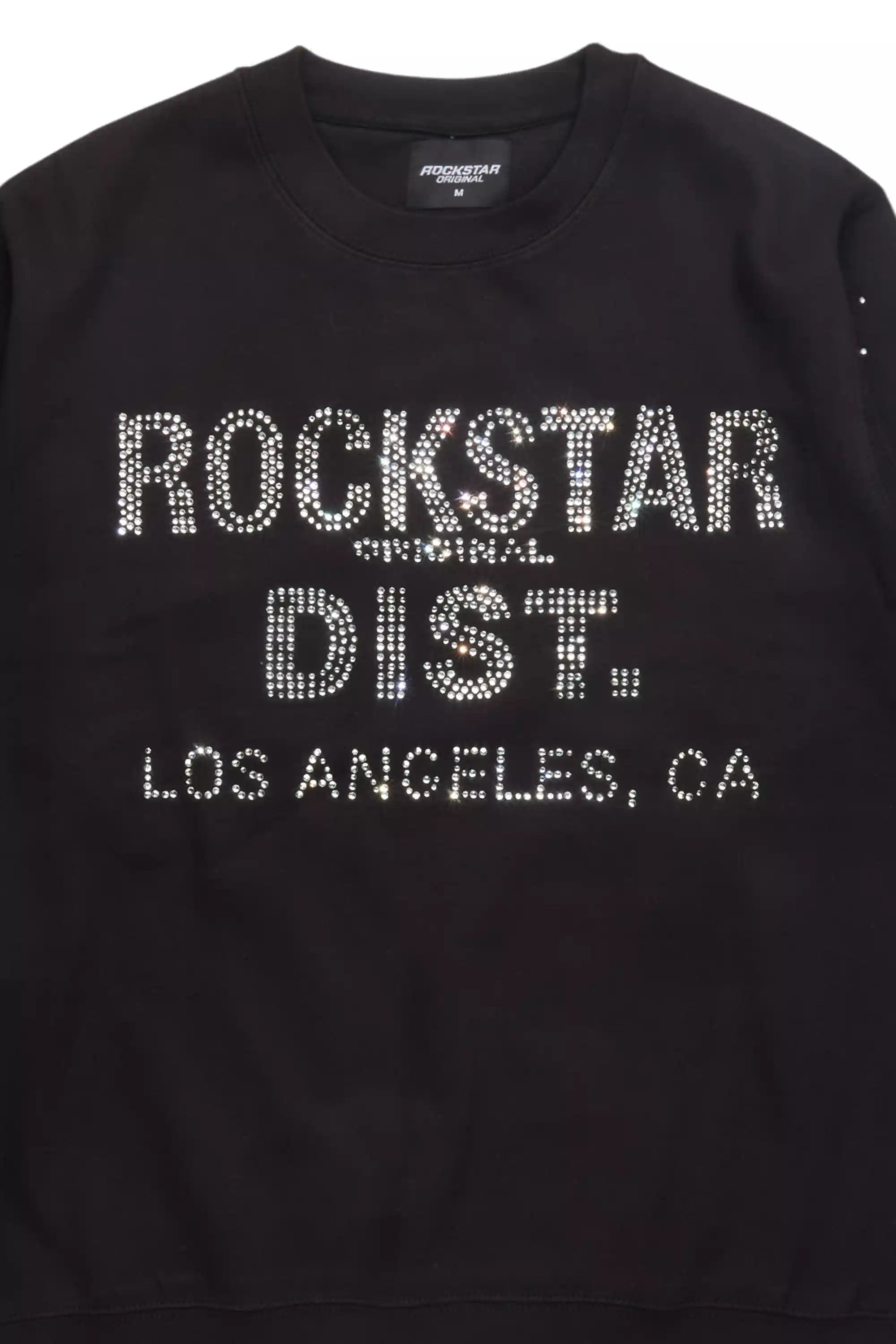 Raze Black/Silver Rhinestone Crewneck Sweatshirt